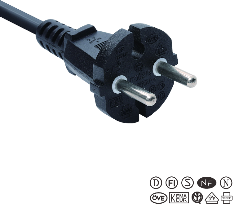 دوشاخه ابزار استاندارد اروپایی دو پین JT002/B/FY002 16A 250 ولت