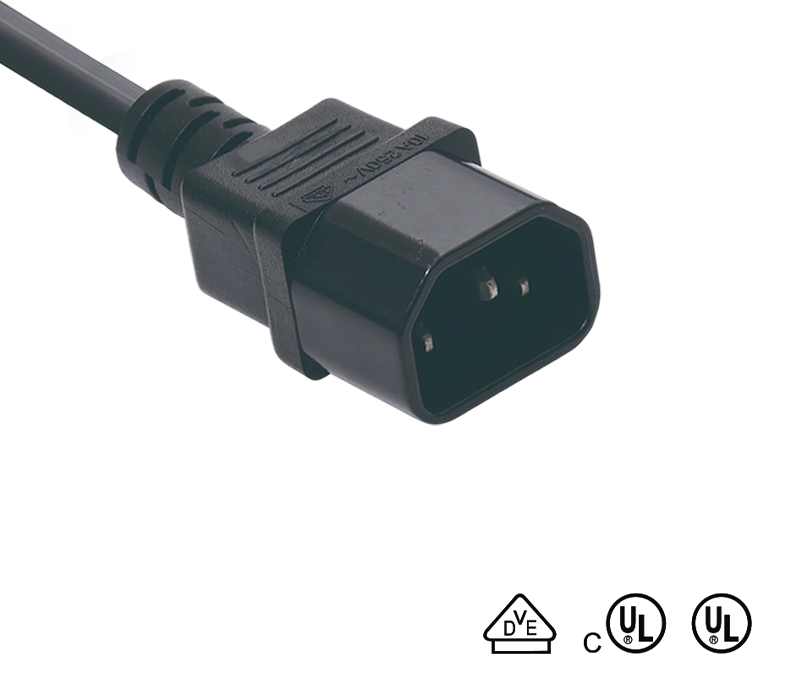 دوشاخه نر C14 کانکتور IEC JT-SZ3/FY-SZ3 مطابق با استانداردهای آلمان و ایالات متحده