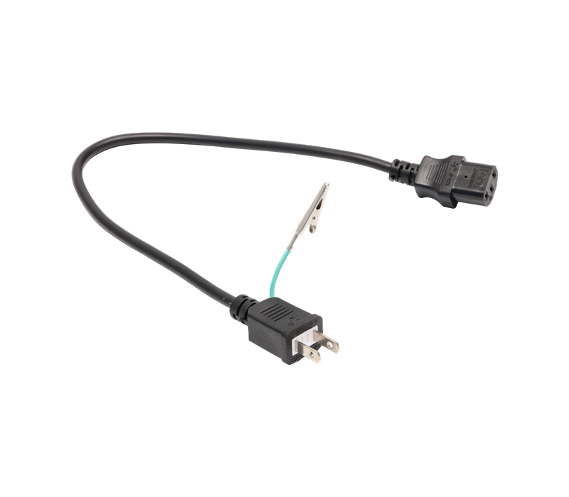 دوشاخه ژاپنی 125 ولت J3-7/12/15+JT-ST3 15A با گیره تمساح و رابط IEC C13
