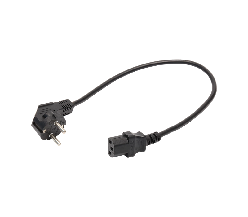 دوشاخه زانویی 90 درجه کره ای سه پین ​​250 ولتی K3-15+JT-ST3 16A با کانکتور IEC C13