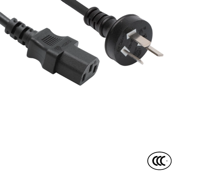 دوشاخه استاندارد چین سه پین ​​10A 250 ولت C3-10C+JT-ST3 با رابط IEC C13