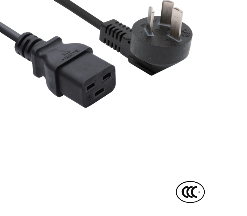 C3-16+ST6 16A 250V زانویی استاندارد چین با جریان بالا 90 درجه با رابط IEC C19