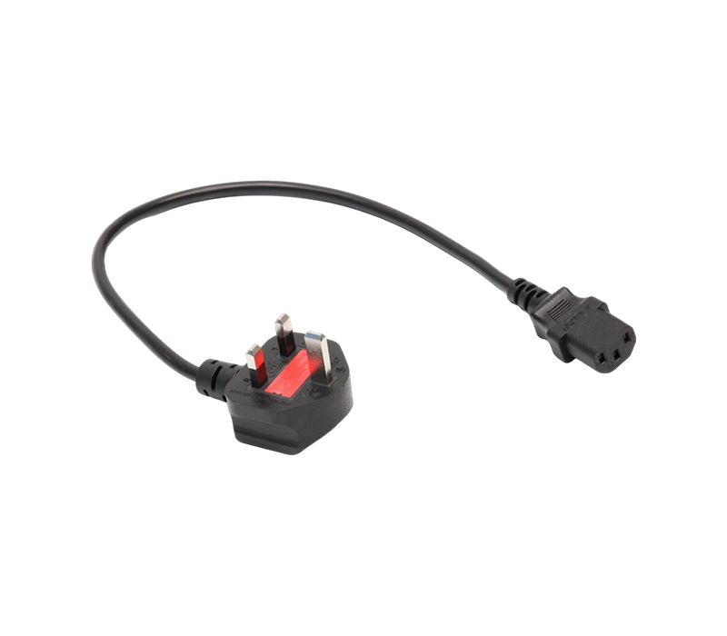 JT006A+JT-ST3 13A 250V سه پین ​​بریتانیایی با فیوز متصل به رابط IEC C13