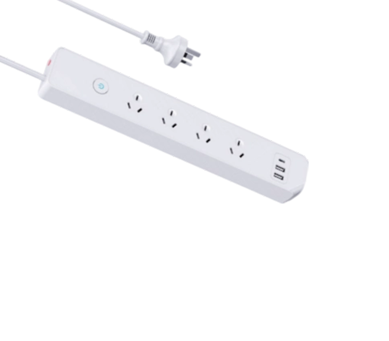 نوار برق AU05 استرالیایی با 4 پریز، 2 پورت USB-A و 1 پورت USB-C